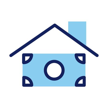 house roof insurance with bill dollar line and fill style  illustration designのイラスト素材