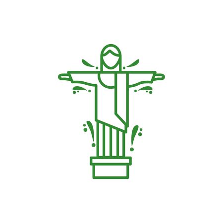 corcovade christ monument isolated icon vector illustration designのイラスト素材
