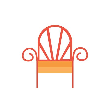 wooden chair furniture isolated icon vector illustration designのイラスト素材
