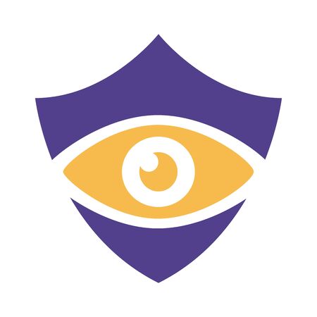 shield insurance with eye silhouette style icon vector illustration designのイラスト素材