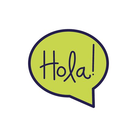speech bubble message with hola word illustration designのイラスト素材