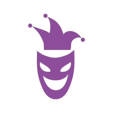 mardi gras theater mask with jester hat vector illustration designのイラスト素材