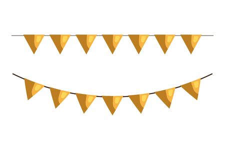 carnival golden garlands, festive celebration, isolated icon vector illustration designのイラスト素材