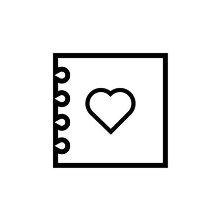 happy valentines day heart in note book line style vector illustration designのイラスト素材