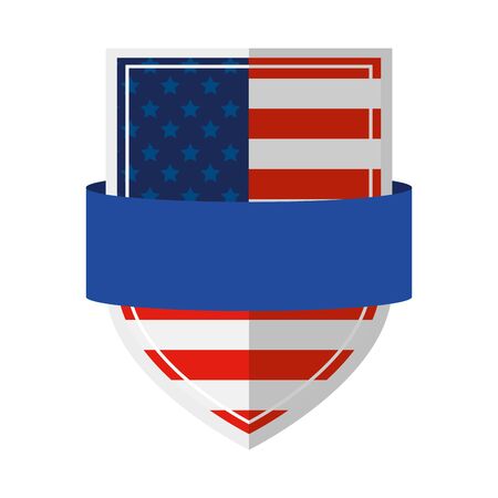 american label, seal badge usa, patriotic stamp, isolated tag with flag of america vector illustration designのイラスト素材