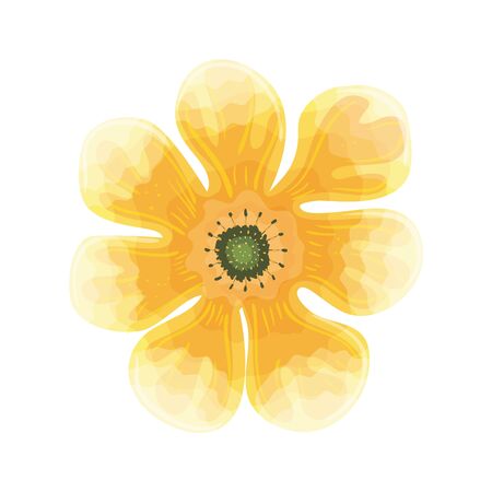 flower yellow color, spring concept on white background vector illustration designのイラスト素材