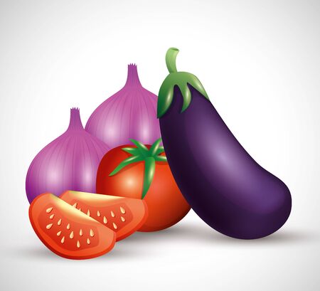 fresh organic vegetables, healthy food, healthy lifestyle or diet vector illustration designのイラスト素材