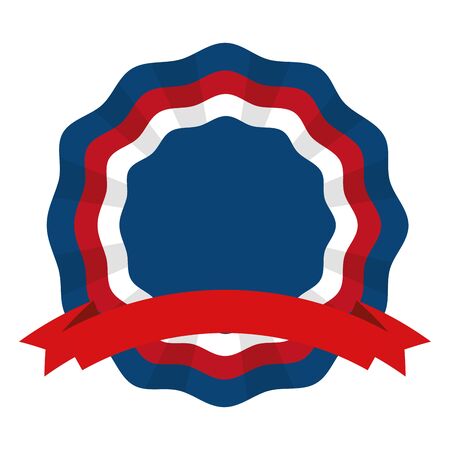 Usa seal stamp with ribbon design, United states independence day and national theme Vector illustrationのイラスト素材