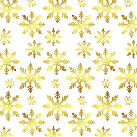pattern of snowflakes golden christmas vector illustration designのイラスト素材