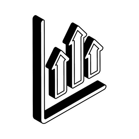 Increase arrows isometric line style icon design, Infographic data information business and analytics theme Vector illustrationのイラスト素材