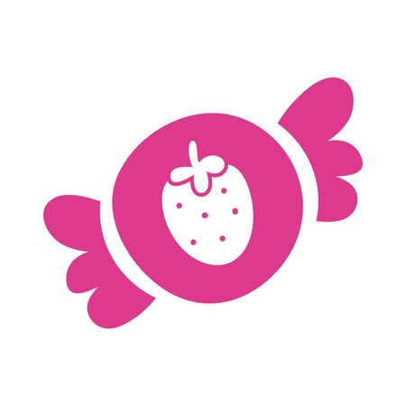 sweet candy strawberry isolated icon vector illustration designのイラスト素材