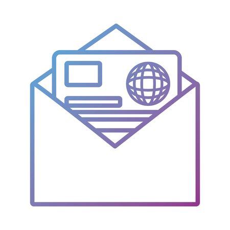 credit card in envelope payment online line degradient style vector illustration designのイラスト素材