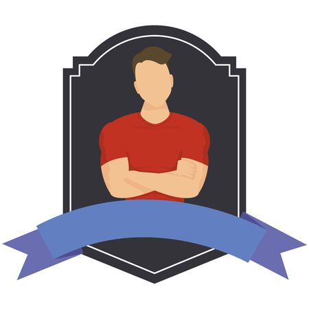 young man athlete character healthy lifestyle vector illustration designのイラスト素材