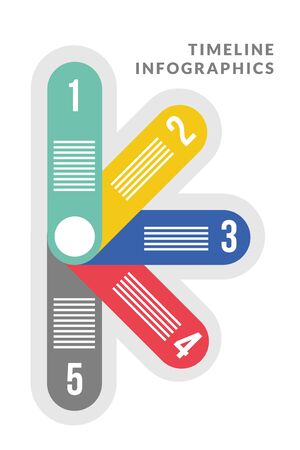 Timeline Infographics numbers labels design, Data information business and analytics theme Vector illustrationのイラスト素材