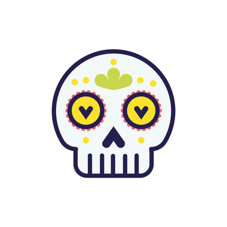 mexican skull mask culture fill style icon vector illustration designのイラスト素材