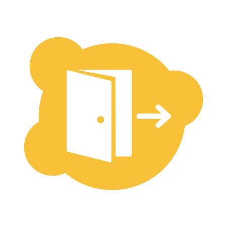 door open block style icon vector illustration designのイラスト素材