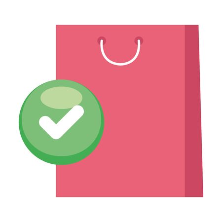 bag and check mark icon design of Shopping commerce and market theme Vector illustrationのイラスト素材
