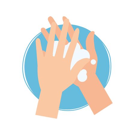 Hands washing with bubbles design, Disinfects clean antibacterial and hygiene theme Vector illustrationのイラスト素材