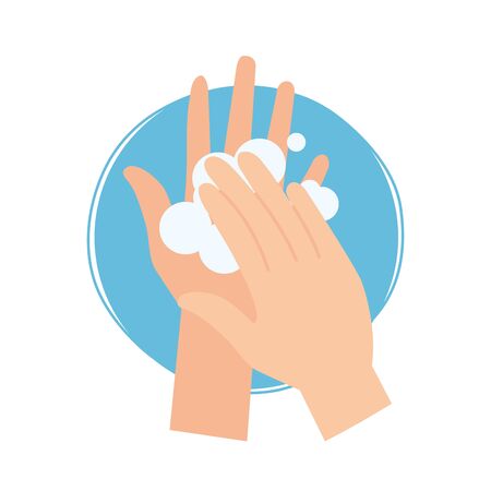 Hands washing with bubbles design, Disinfects clean antibacterial and hygiene theme Vector illustrationのイラスト素材
