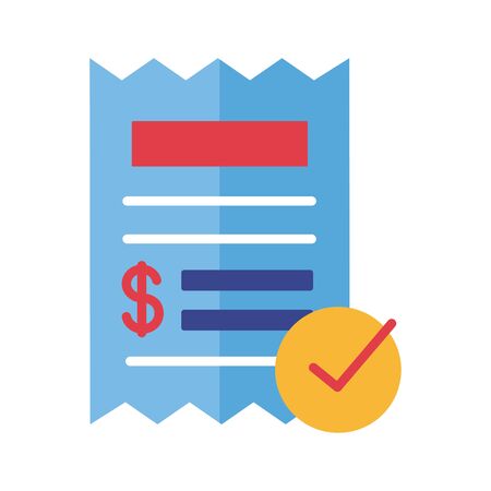 paper receipt Payment online flat style vector illustration designのイラスト素材