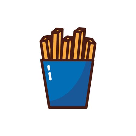 french fries fast food icon vector illustration designのイラスト素材