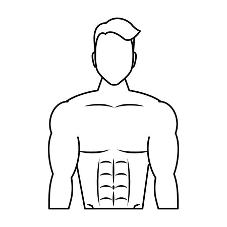 young man athlete without shirt vector illustration designのイラスト素材