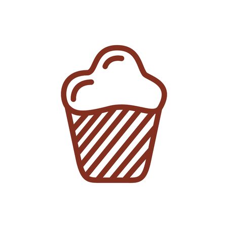 delicious sweet cupcake line style icon vector illustration designのイラスト素材