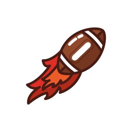 american football sport balloon with flames vector illustration designのイラスト素材