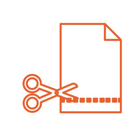 paper sheet with scissors cutting vector illustration designのイラスト素材