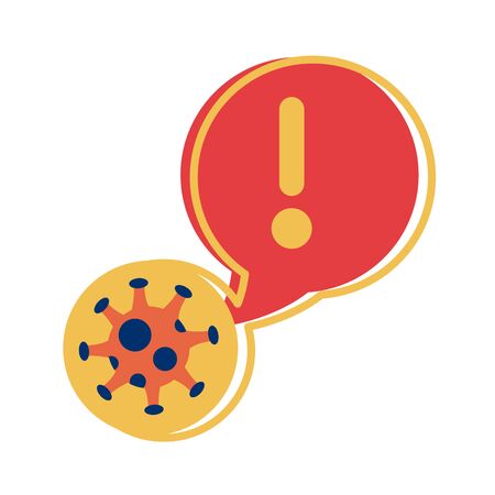 covid 19 particle with speech bubble flat style vector illustration designのイラスト素材