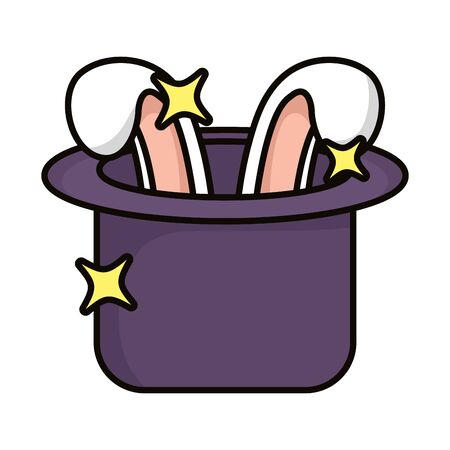 Wizard hat with rabbit ears magic icon vector illustration designのイラスト素材