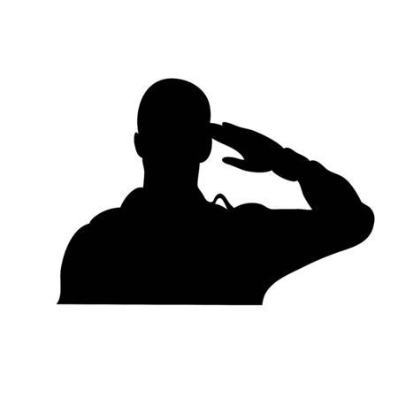 soldier saluting figure silhouette icon vector illustration designのイラスト素材