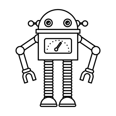 electric robot avatar character vector illustration designのイラスト素材