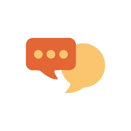 speech bubbles message flat style icon vector illustration designのイラスト素材