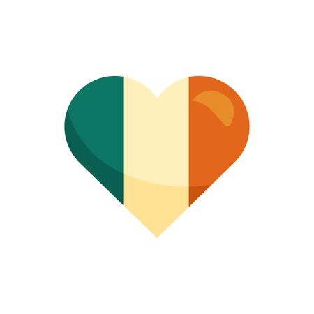ireland flag in heart detaild style icon vector illustration designのイラスト素材
