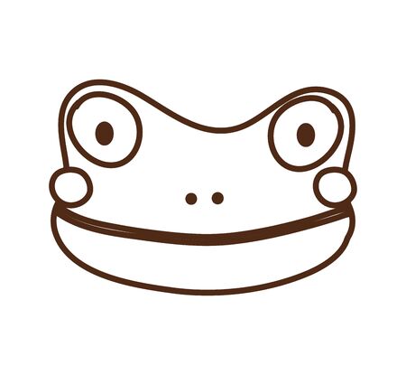 cute little frog character icon vector illustration designのイラスト素材