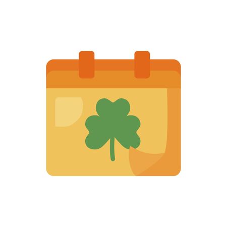 saint patricks day calendar with clover leaf detaild style vector illustration designのイラスト素材