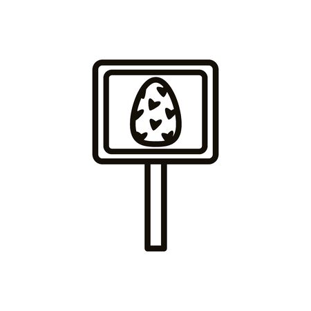 easter eggs painted in label line style vector illustration designのイラスト素材