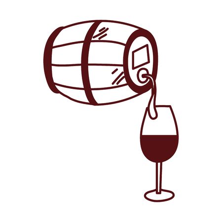 wine cup drink with barrel vector illustration designのイラスト素材