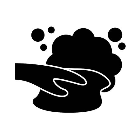 disinfected surface with damp cloths silhouette style vector illustration designのイラスト素材