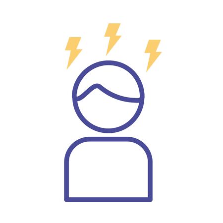 man with thunders line style icon vector illustration designのイラスト素材