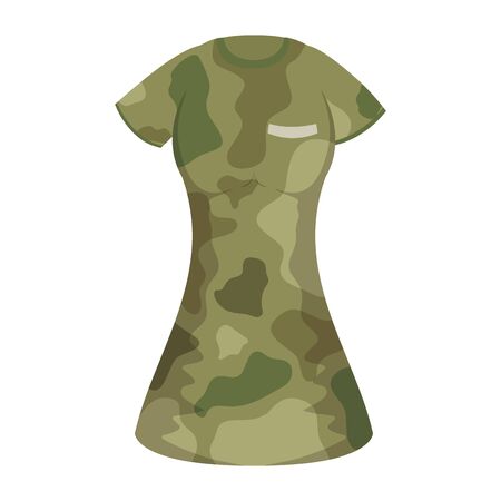 female shirt uniform military camouflage icon vector illustration designのイラスト素材