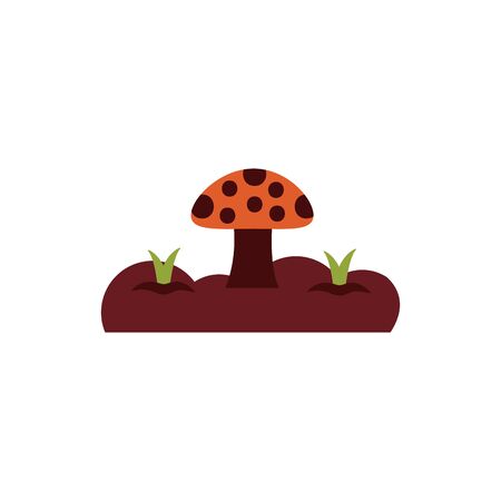 cute fungus plant flat style vector illustration designのイラスト素材