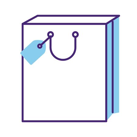 shopping bag line style icon vector illustration designのイラスト素材
