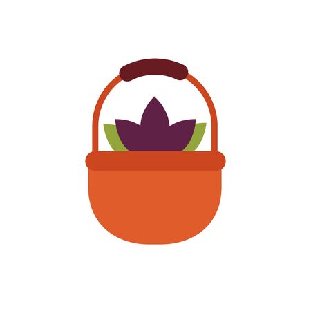 beautifull flower garden in basket spring flat style vector illustration designのイラスト素材