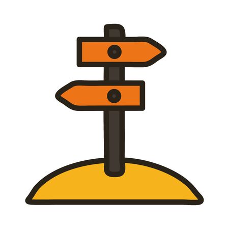 arrows wooden signal line and fill style icon vector illustration designのイラスト素材
