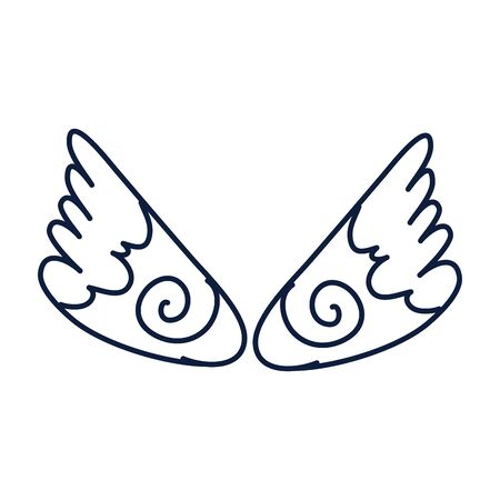 wings angel flat style icon vector illustration designのイラスト素材