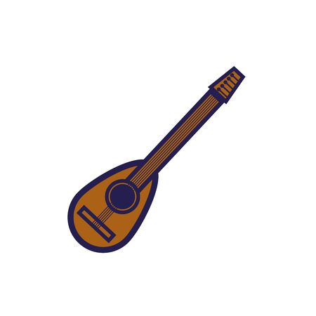 guitar musical instrument fill style icon vector illustration designのイラスト素材