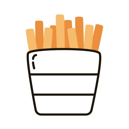 delicious french fries fast food line style vector illustration designのイラスト素材