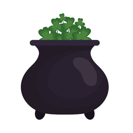 clovers pot design, Saint patricks day ireland celebration fortune irish natural and lucky theme Vector illustrationのイラスト素材